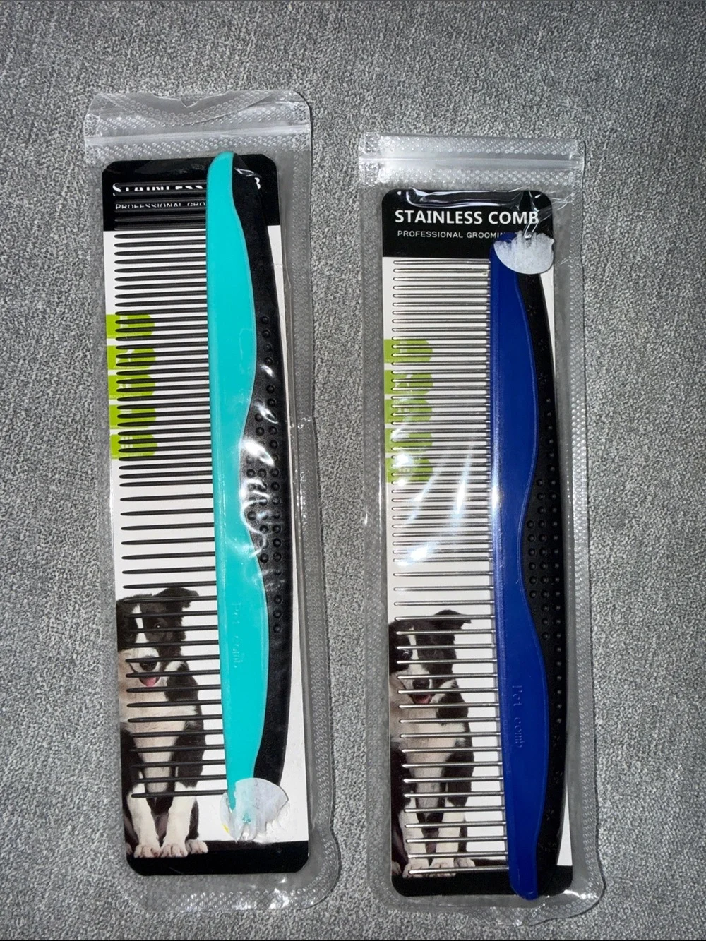 Dog Accessories - 2 Professional  Grooming Combs and Poop Bag Dispenser